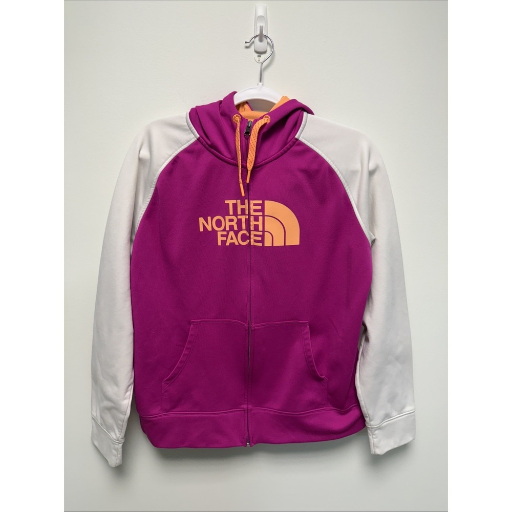The North Face Pink Full Zip Long Sleeve Hoodie Sweatshirt Women's Sz L Autumn